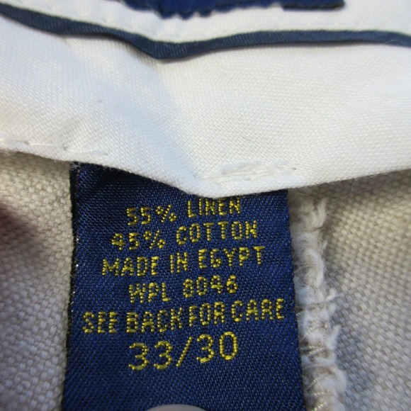 Club Room Pleated Dress Pants Men 33 Beige Linen Trouser Casual Work Office 490 - Picture 6 of 16